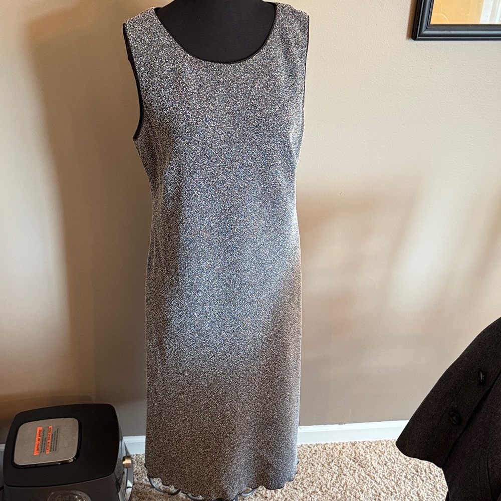 Coldwater Creek Black and Gray Midi Dress